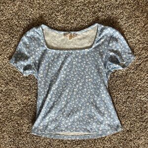 Pink Republic Light Blue Floral Blouse